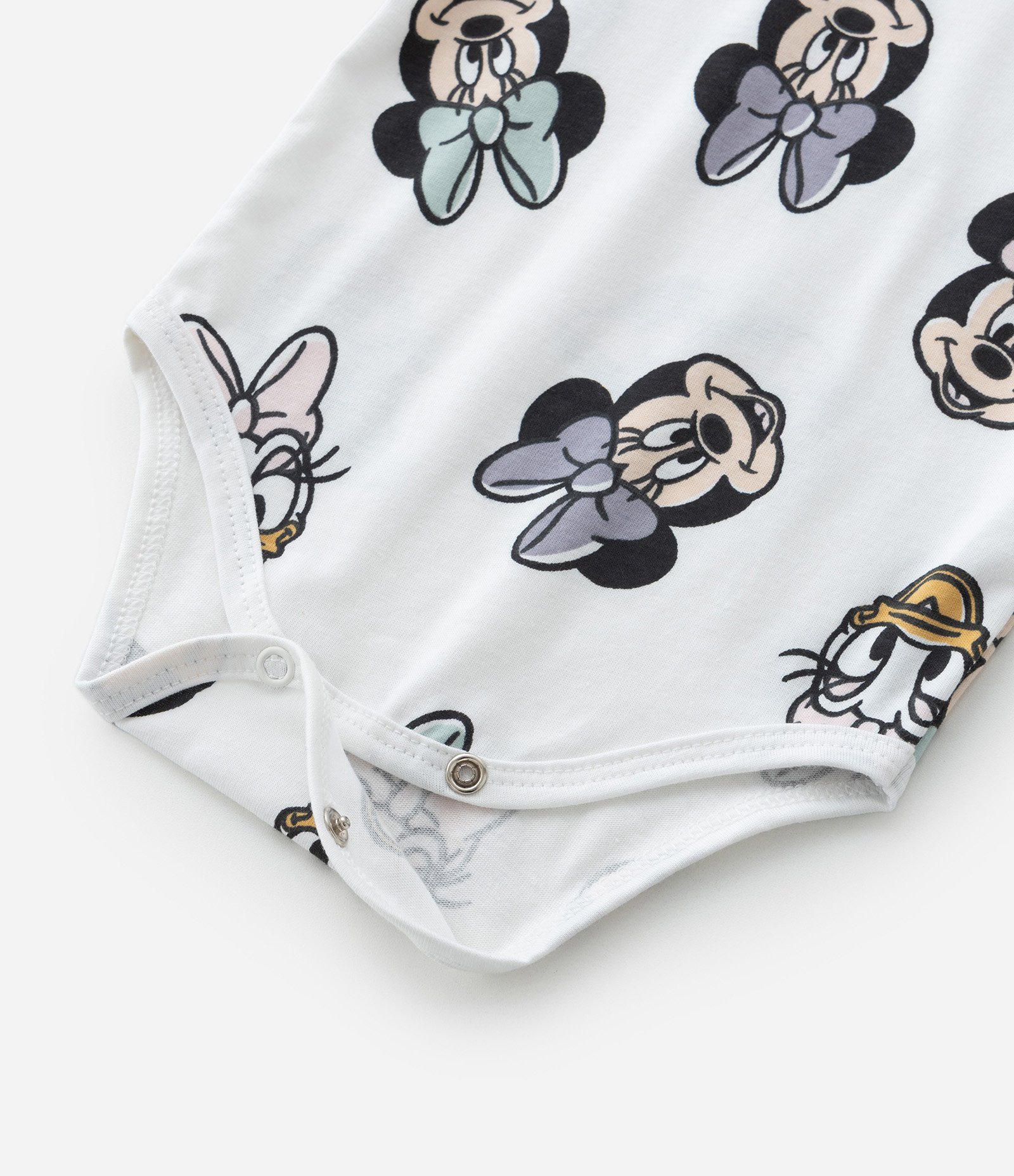 Body Infantil com Estampa Minnie e Margarida - Tam 0 a 24 meses Branco 5