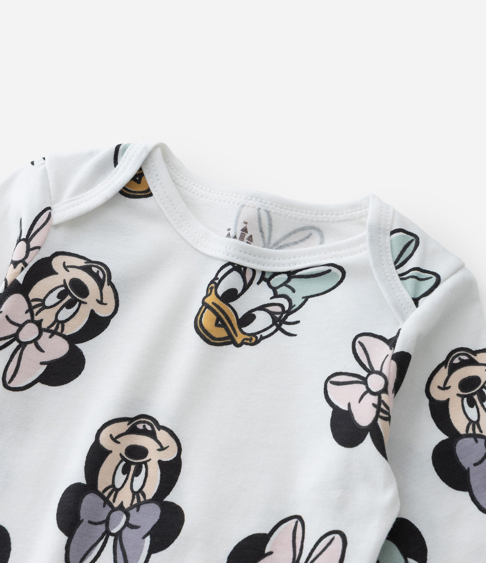 Body Infantil com Estampa Minnie e Margarida - Tam 0 a 24 meses Branco 6