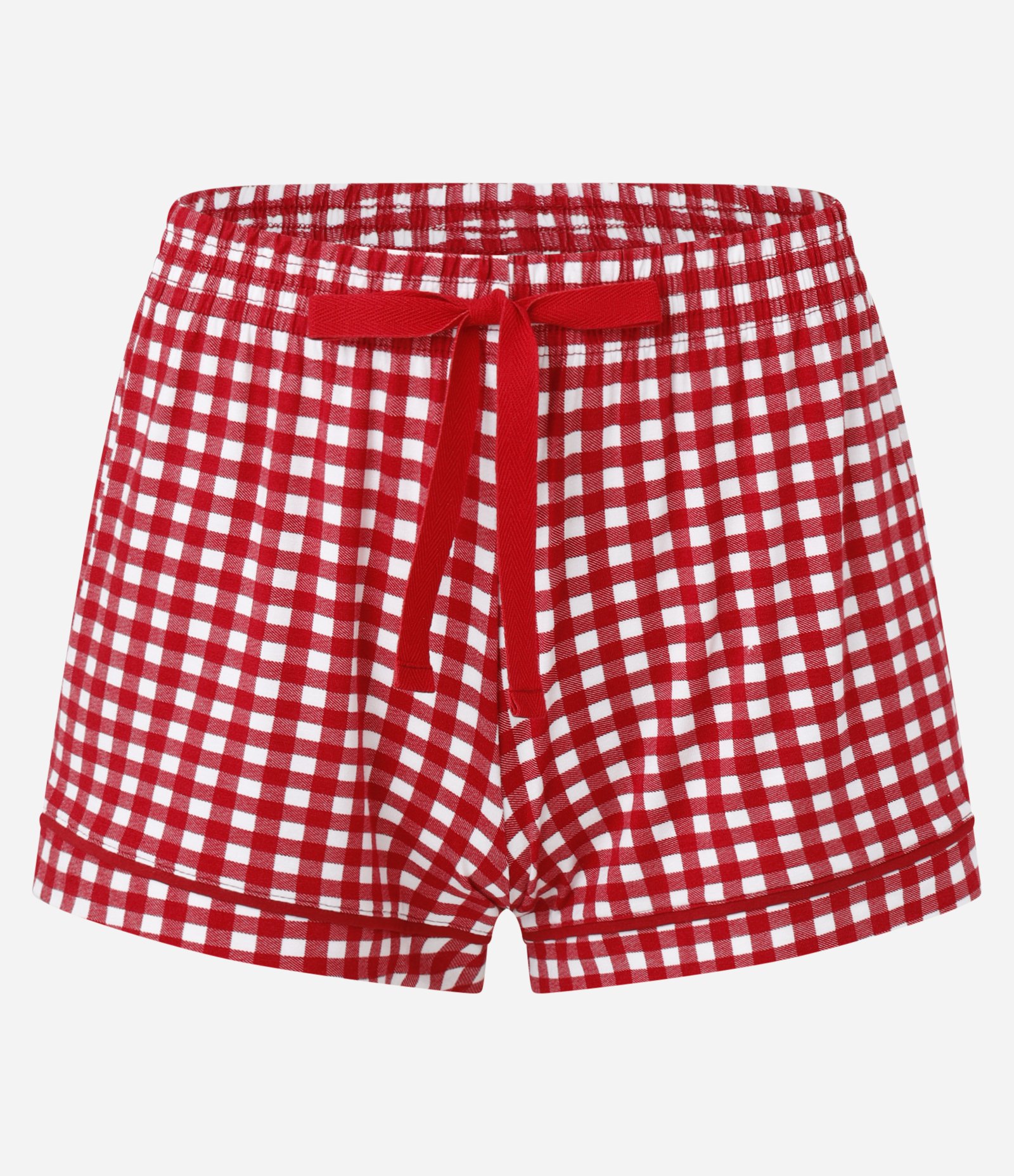 Pijama Americano Short Doll em Viscose Estampada Xadrez Vichy Vermelho 6