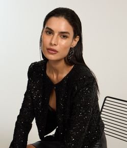 Casaqueto Curto em Paetê com Ganchinho para Fechamento