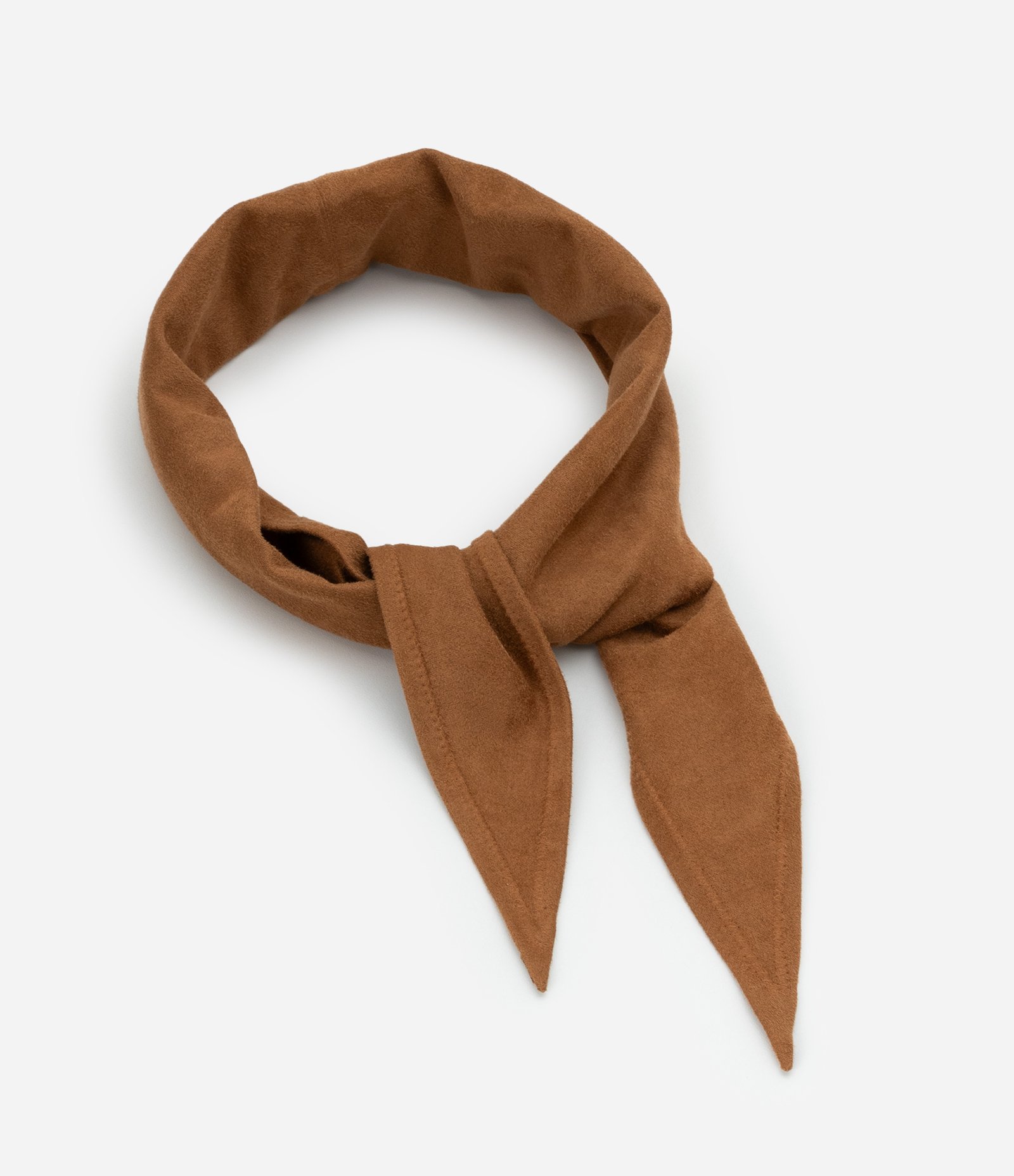 Lenço Triangular em Suede Marrom 1