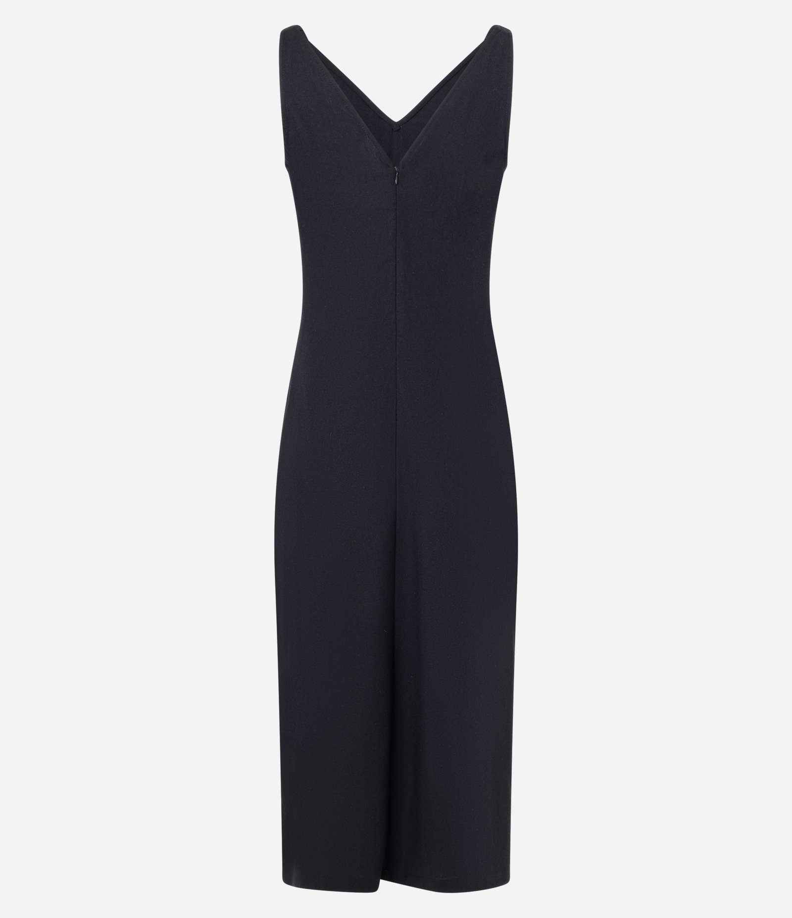 Vestido New Midi em Viscose e Linho com Fenda Lateral Preto 7