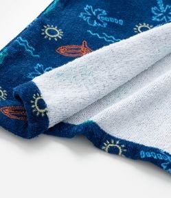 Roupão Infantil Atoalhado com Estampa Praia - Tam 3 a 16 Anos