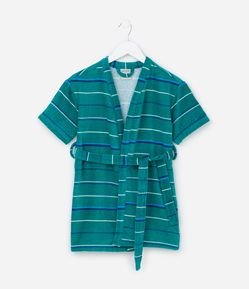 Roupão Infantil Atoalhado com Estampa de Listras - Tam 3 a 16 Anos