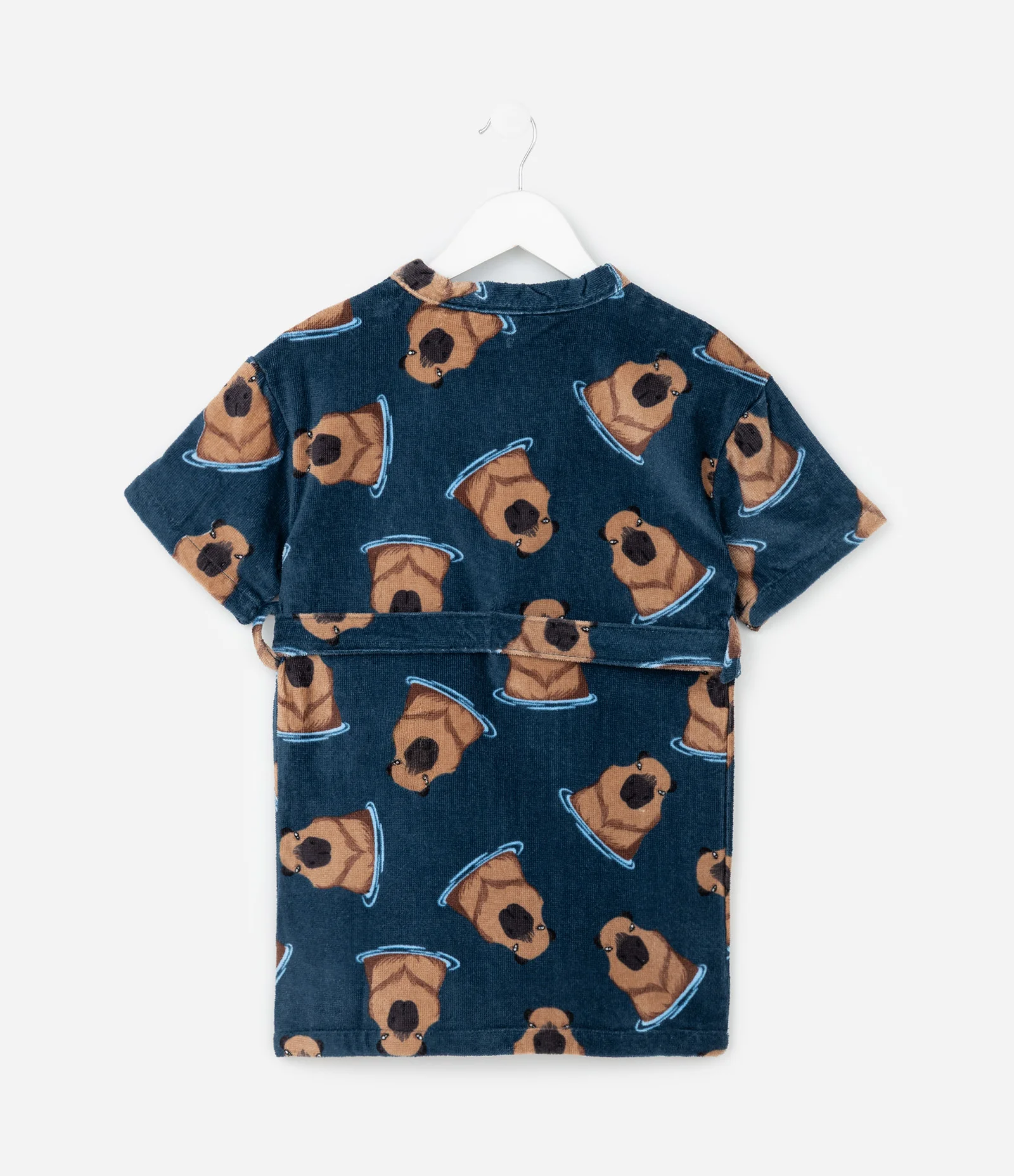Roupão Infantil Atoalhado com Estampa de Capivara - Tam 3 a 16 Anos Azul 2