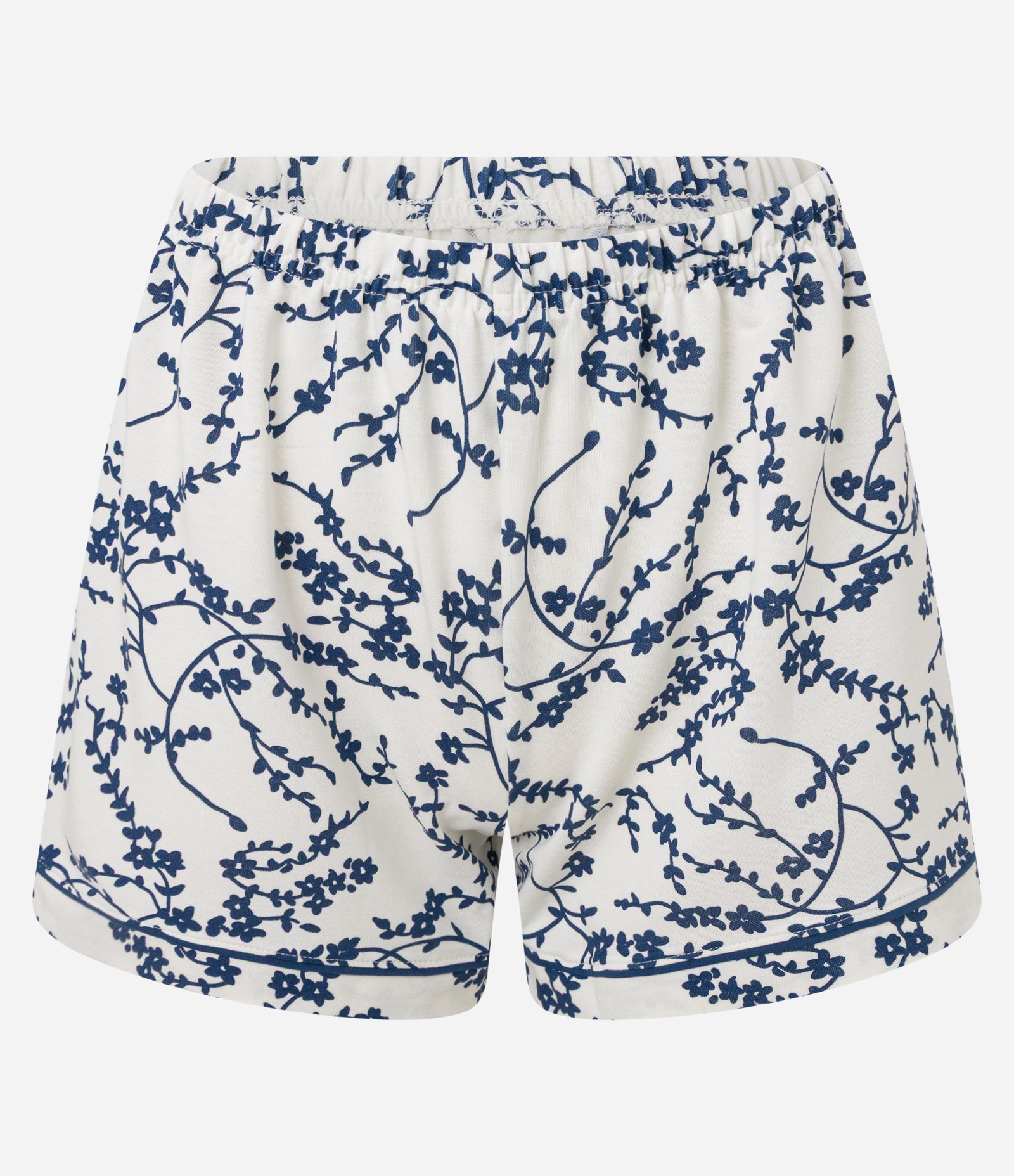 Pijama Short Doll com Estampa Ramo de Flores Branco/Azul 7