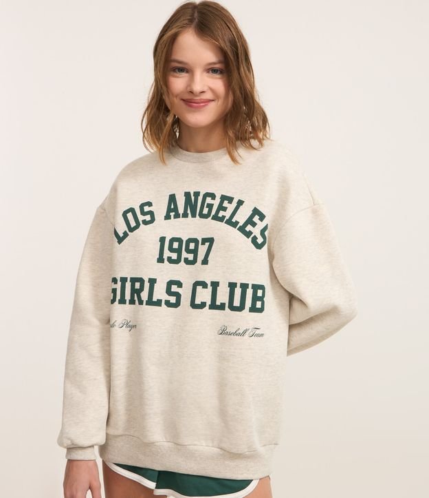 Moletom Slim com Forro Fleece e Estampa Los Angeles 1997
