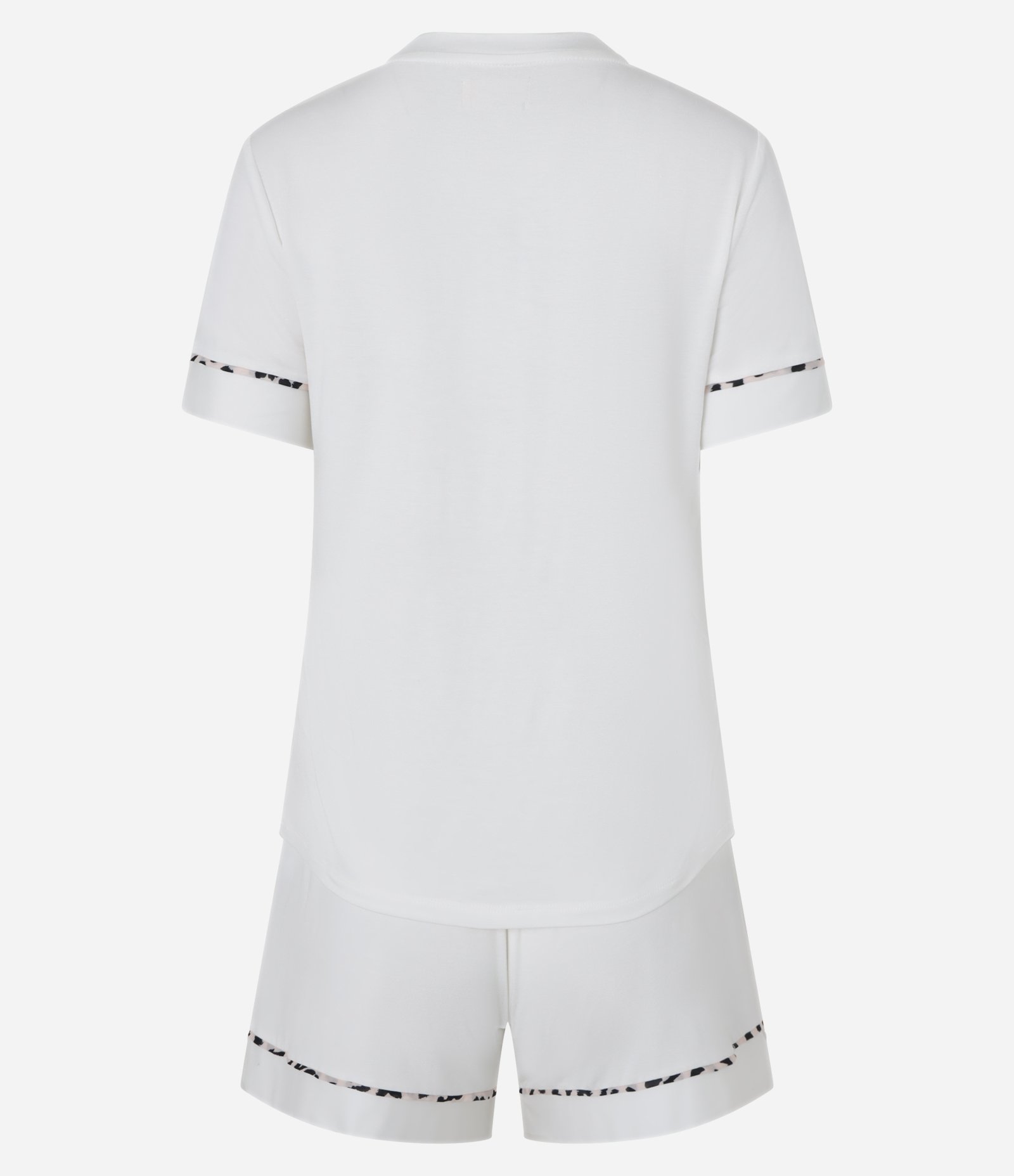 Pijama Curto em Viscose com Viés de Oncinha Branco Neve 6