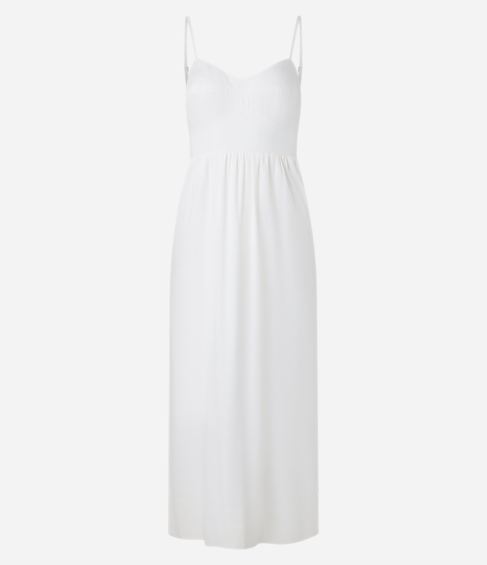 Vestido New Midi em Viscose com Linho e Lastex nas Costas Off White 7
