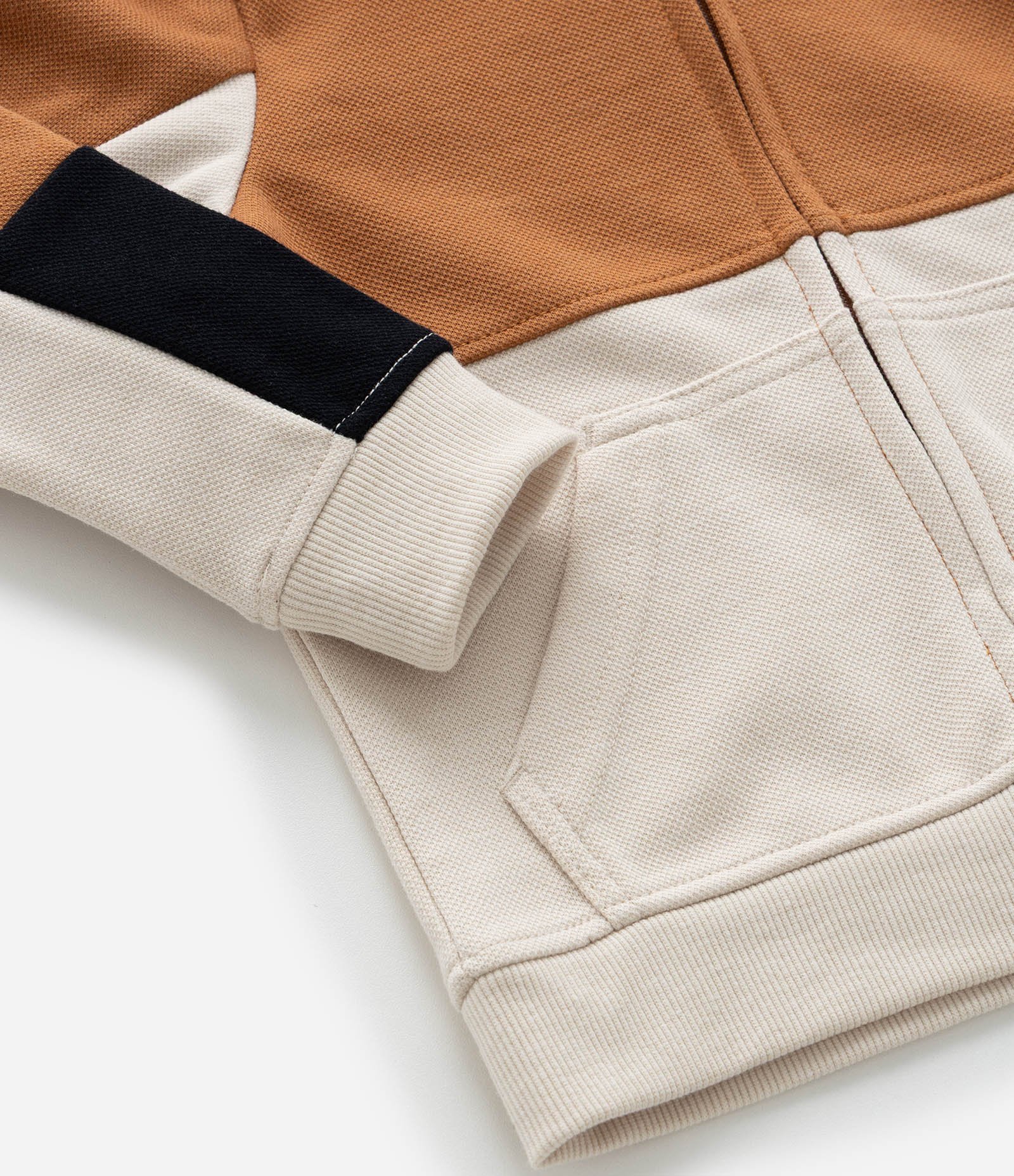 Jaqueta Infantil em Piquet com Recortes - Tam 1 a 6 Anos Marrom/Bege 6