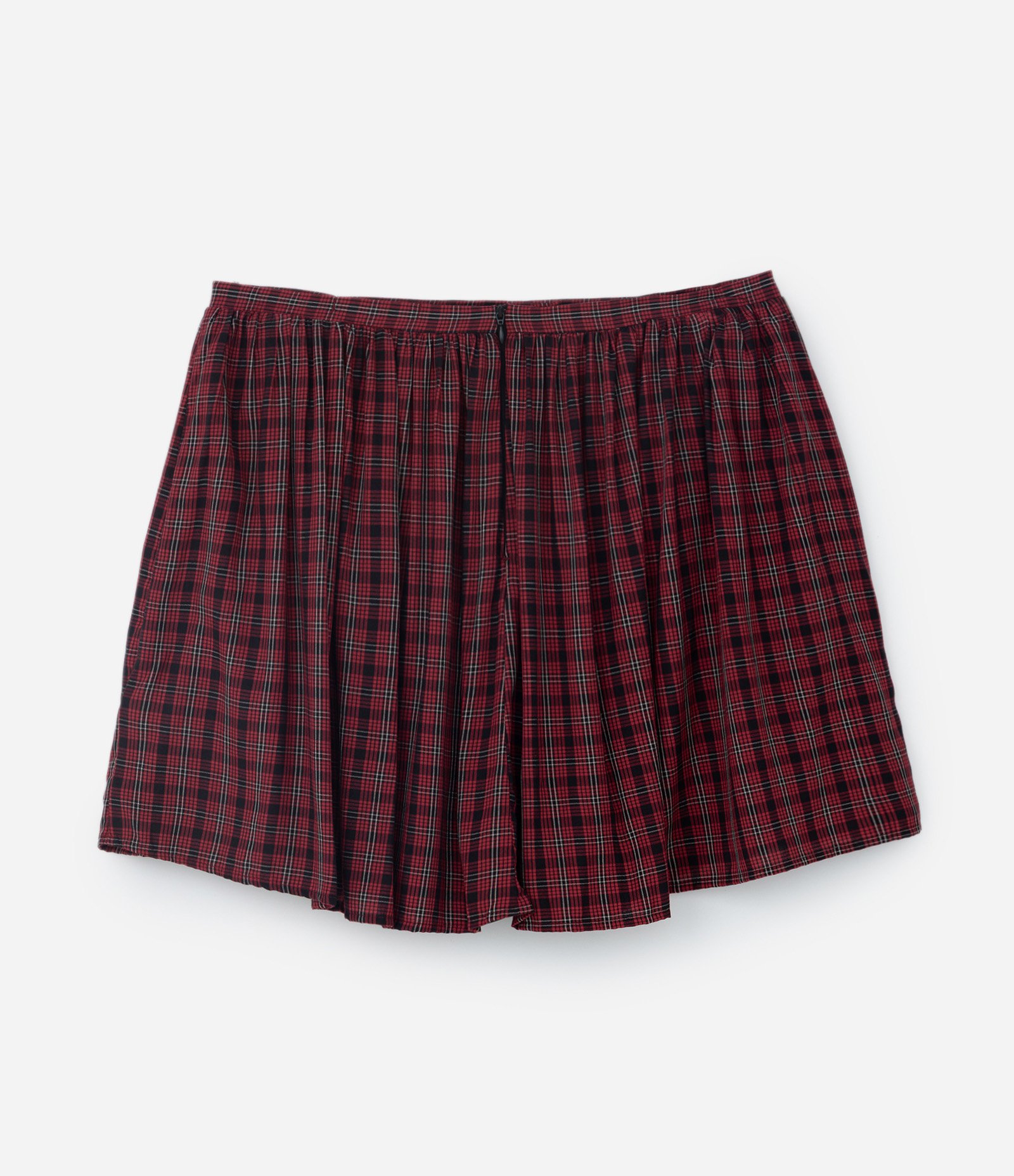 Saia Curta em Viscose Xadrez Curve & Plus Size Vermelho 6