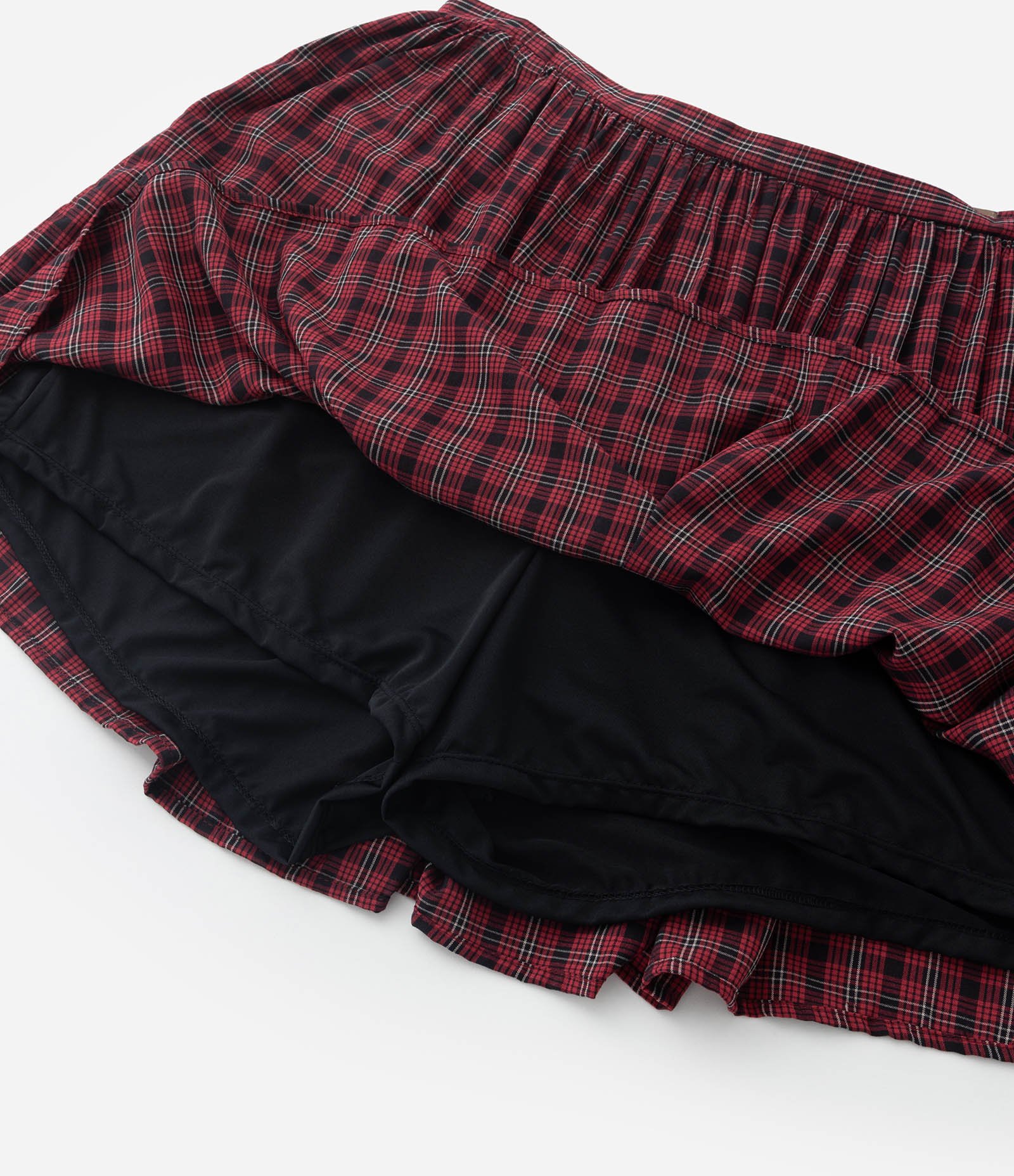 Saia Curta em Viscose Xadrez Curve & Plus Size Vermelho 8