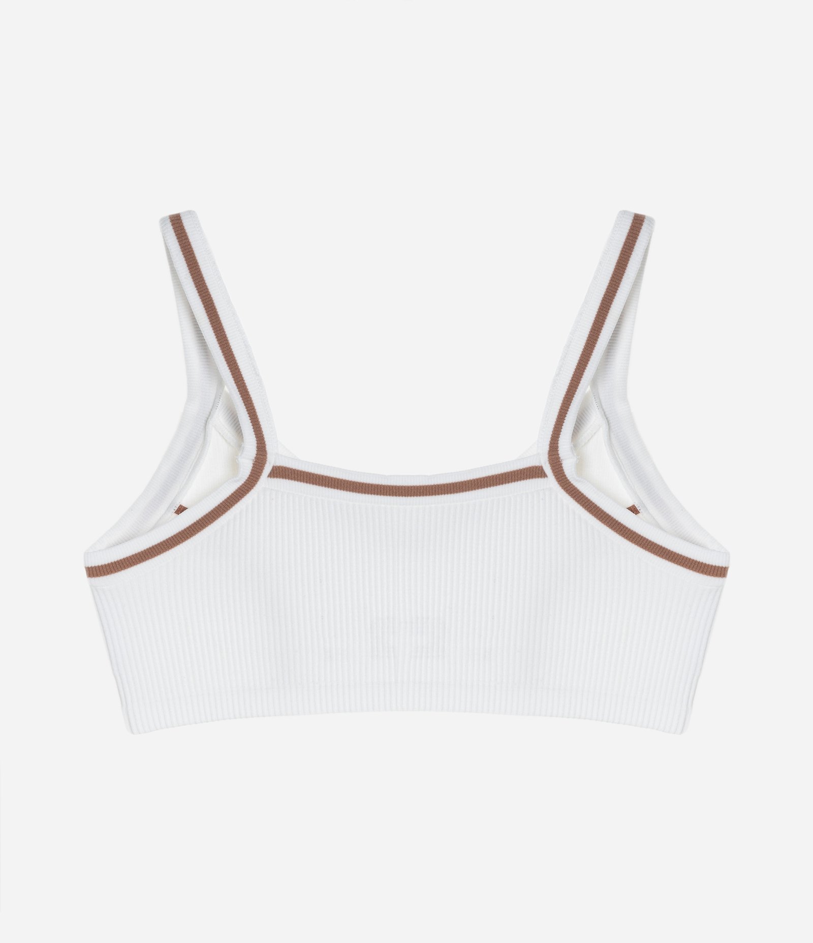 Sutiã Canelado em Poliamida Seamless com Recortes Contrastantes Off White 6