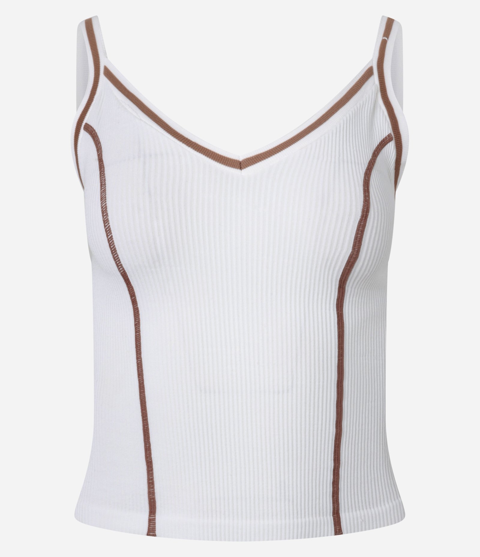 Camisete Texturizada Seamless com Pespontos Contrastantes Branco 5