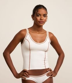 Camisete Texturizada Seamless com Pespontos Contrastantes