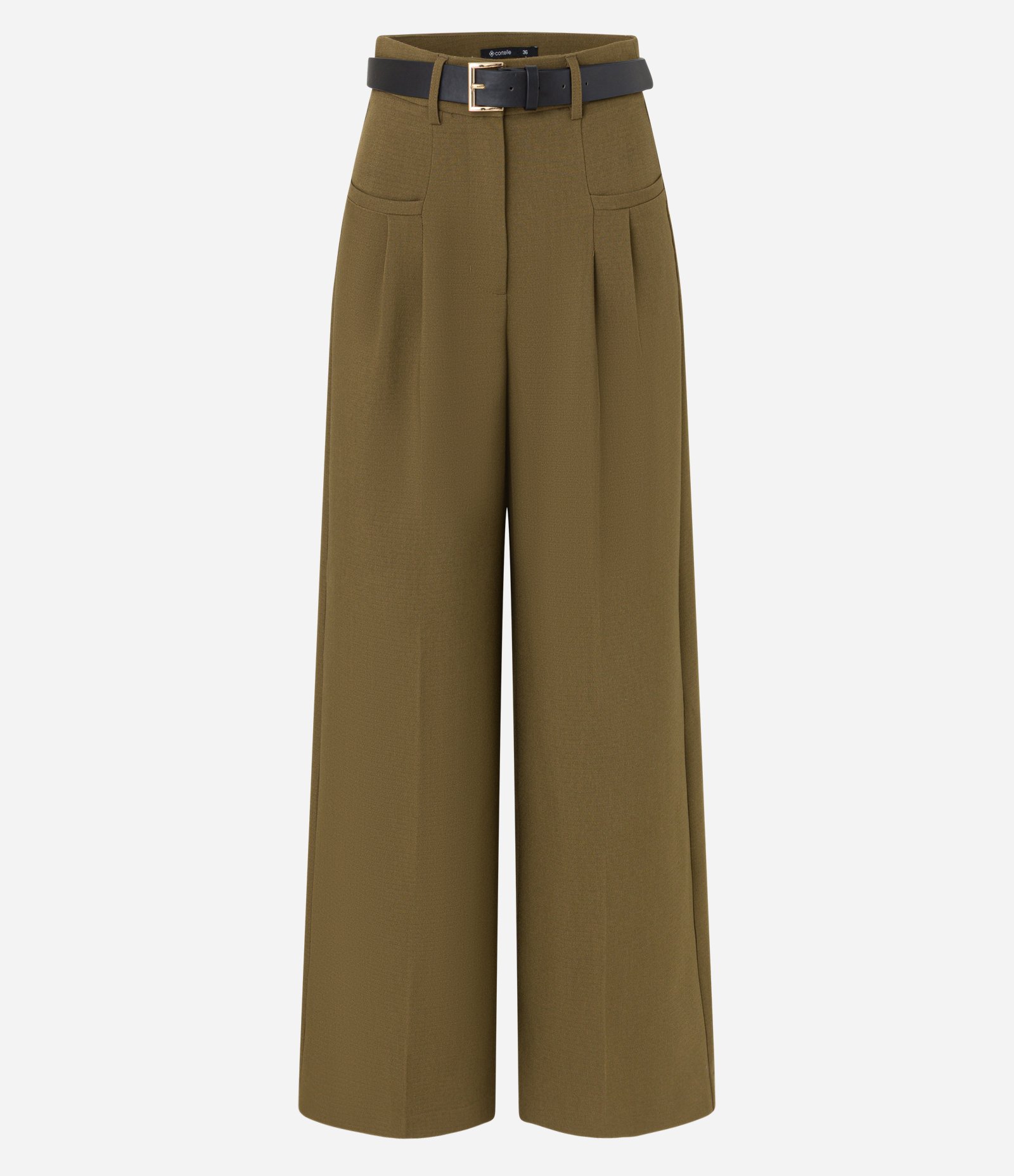Calça Wide Leg em Alfaiataria com Pregas e Cinto Verde 8
