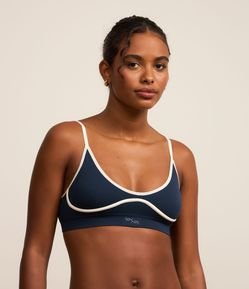 Sutiã Sport Seamless com Detalhes Contrastantes e Textura