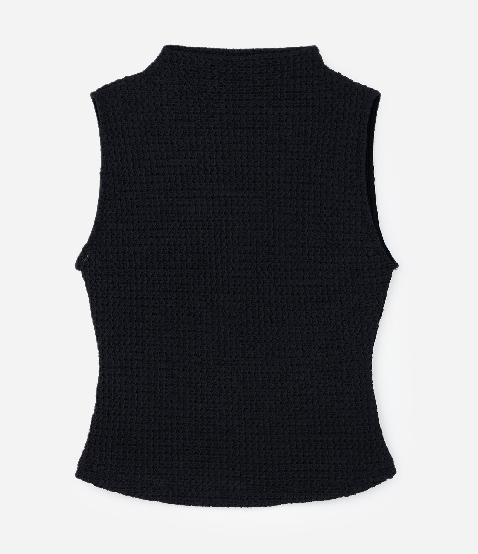 Blusa Regata com Gola Alta e Textura Curve & Plus Size Preto 4