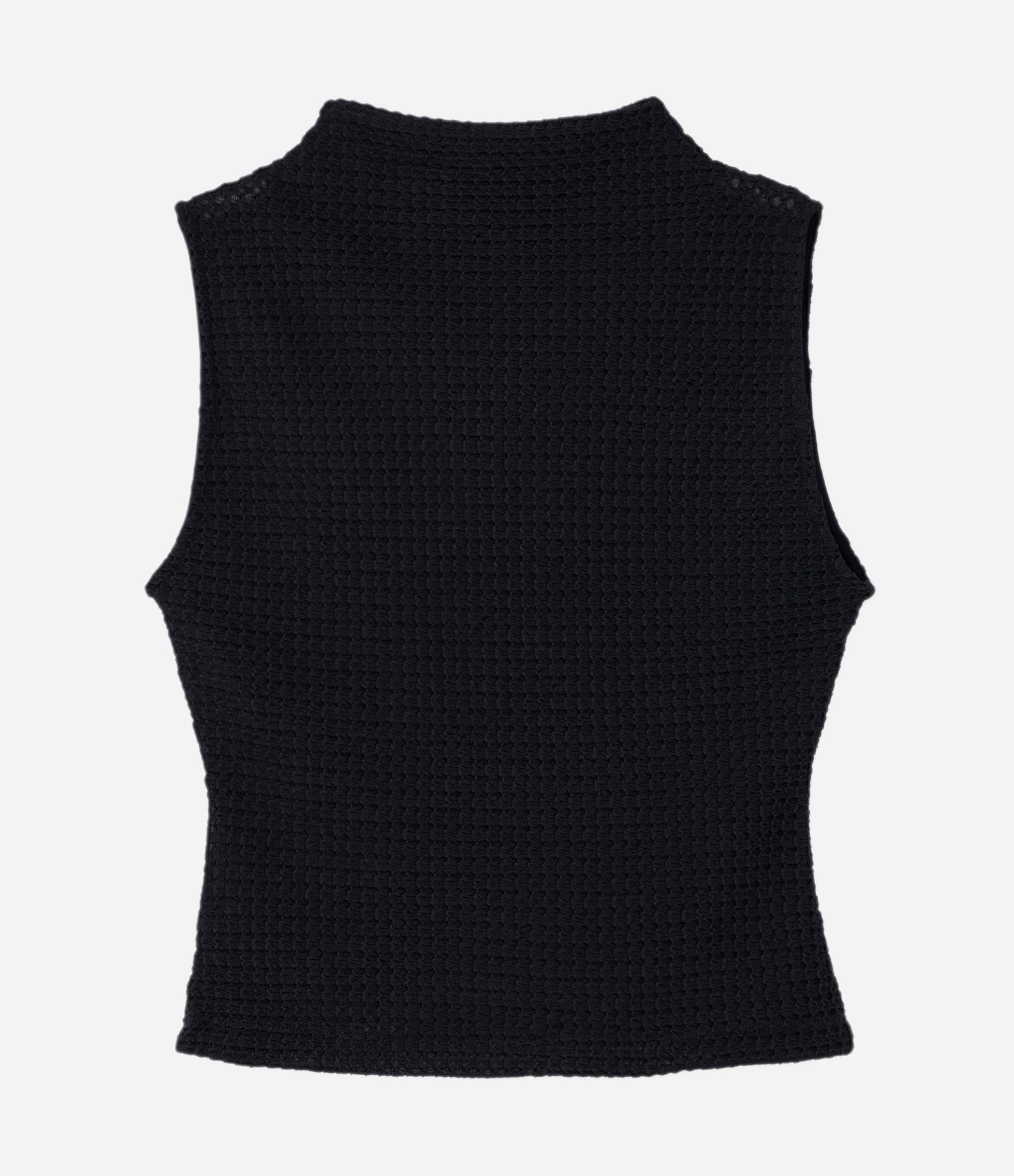 Blusa Regata com Gola Alta e Textura Curve & Plus Size Preto 5