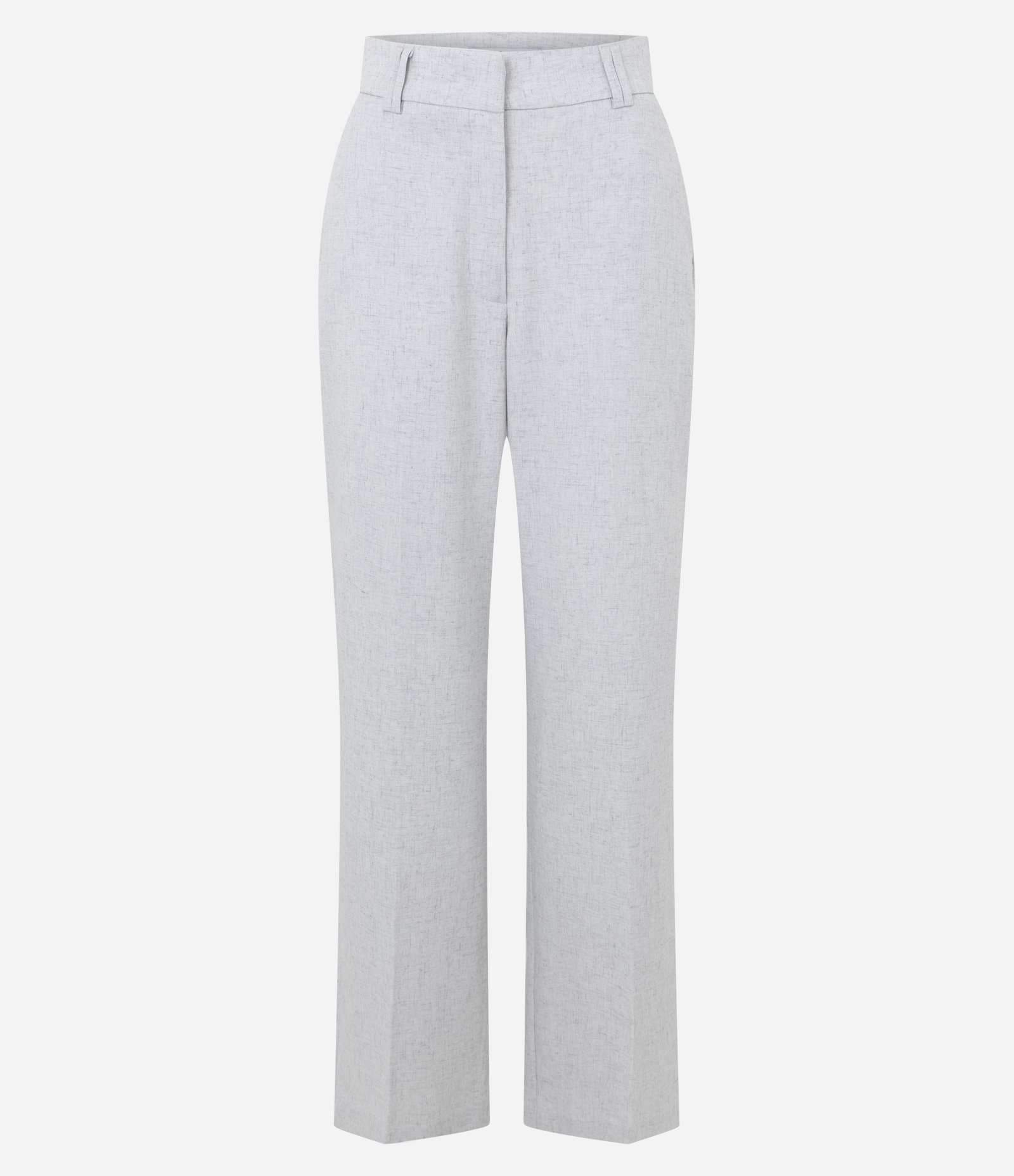 Calça Wide Leg Alfaiatada em Crepe com Bolsos Cinza 5