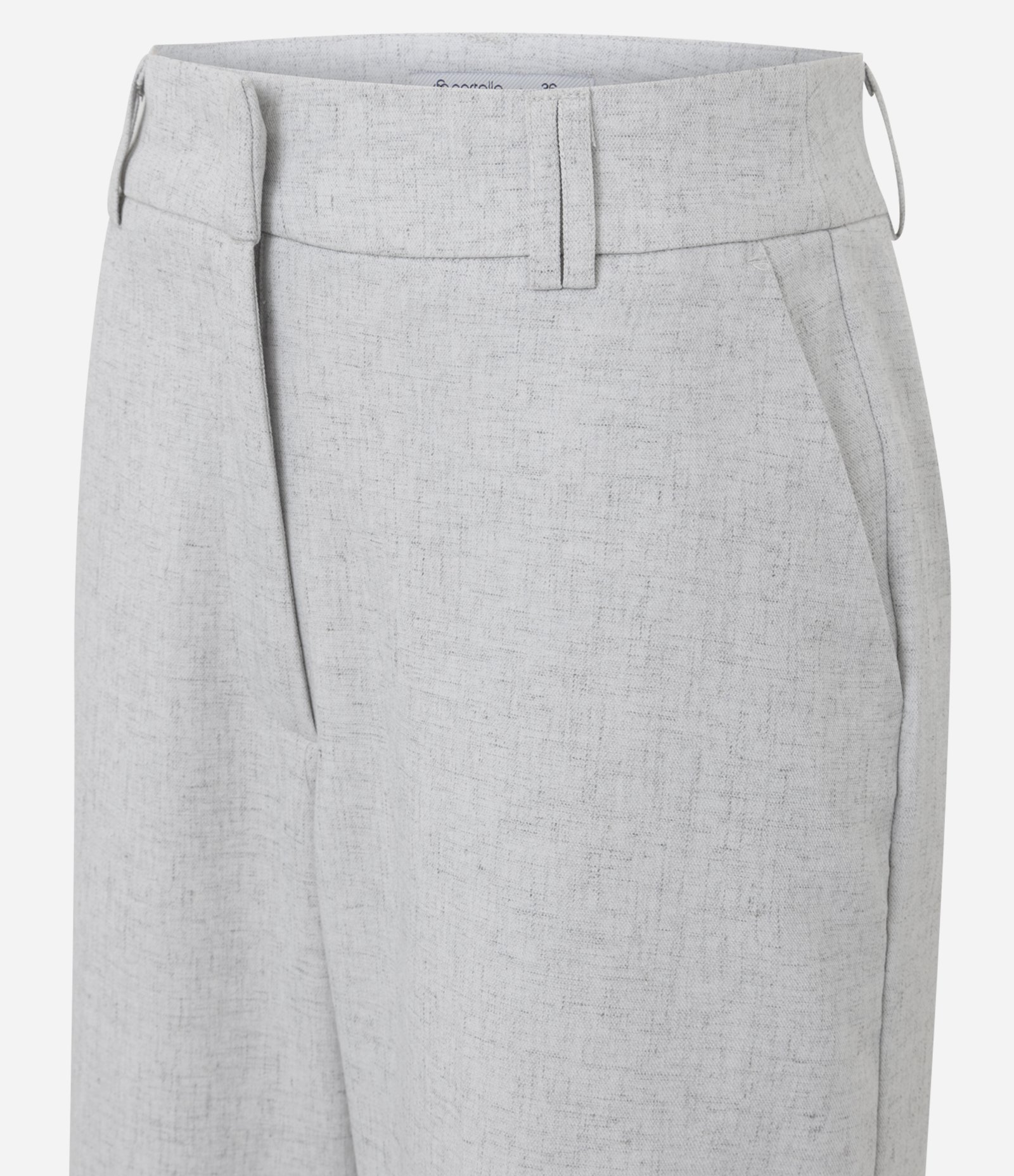 Calça Wide Leg Alfaiatada em Crepe com Bolsos Cinza 6