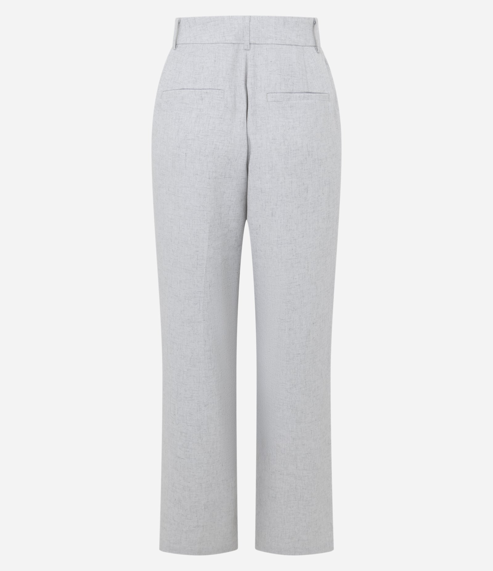 Calça Wide Leg Alfaiatada em Crepe com Bolsos Cinza 7