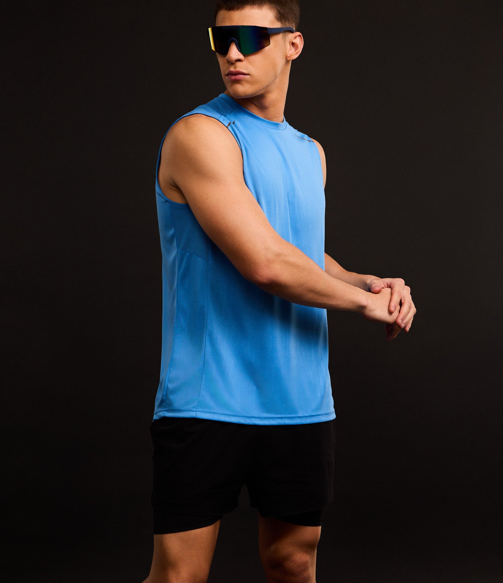 Regata Esportiva com Tecnologia Dry e Estampa Heat Print Azul 5