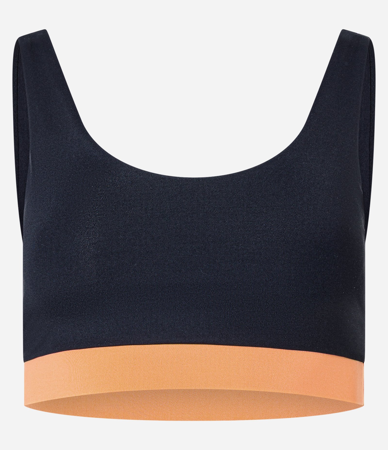 Top Esportivo em Poliamida com Barra Contrastante Preto/ Laranja 5