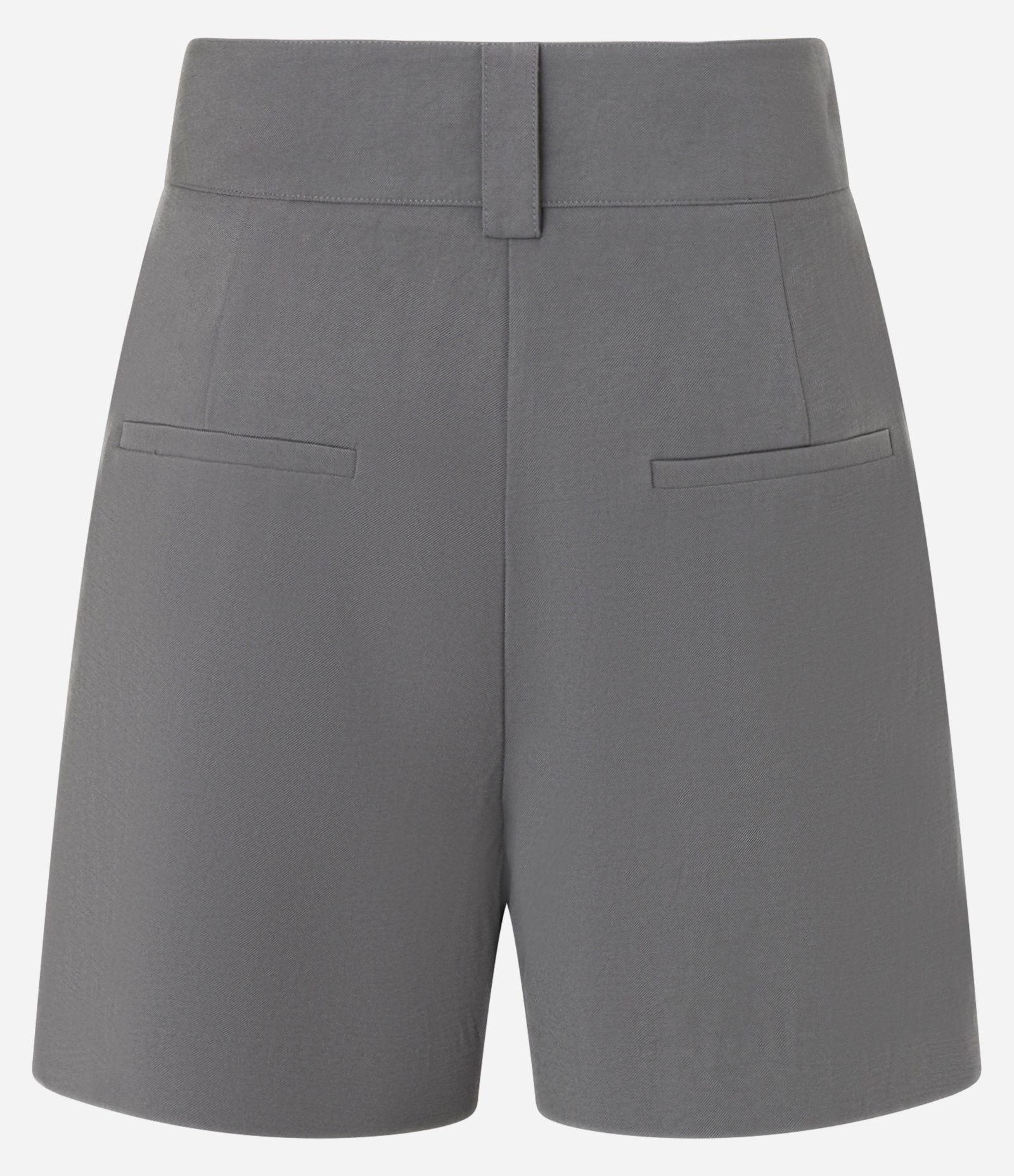 Short Reto Cintura Alta em Viscose com Pregas Cinza 6