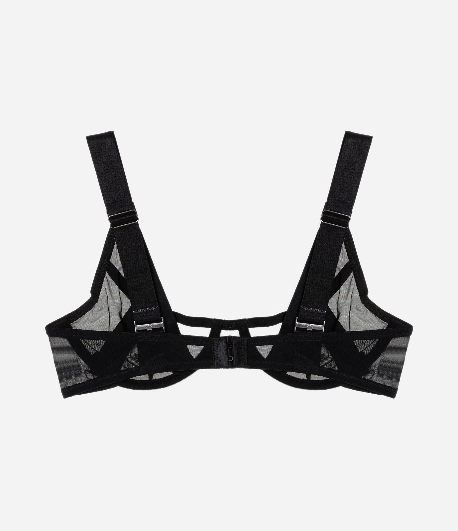 Sutiã Meia Taça em Tule com Tiras Sobrepostas Preto 6