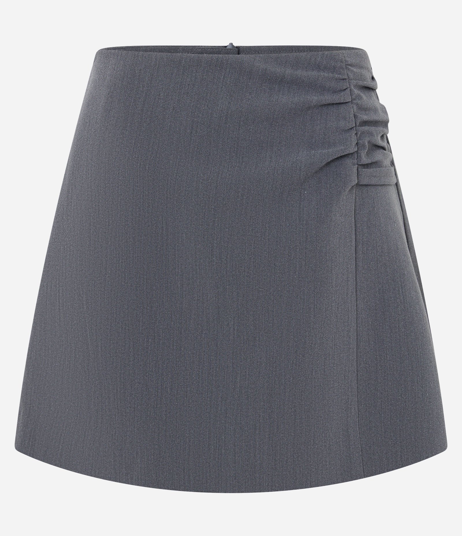 Short Saia Curto em Alfaiataria com Franzidinhos na Lateral Cinza 6