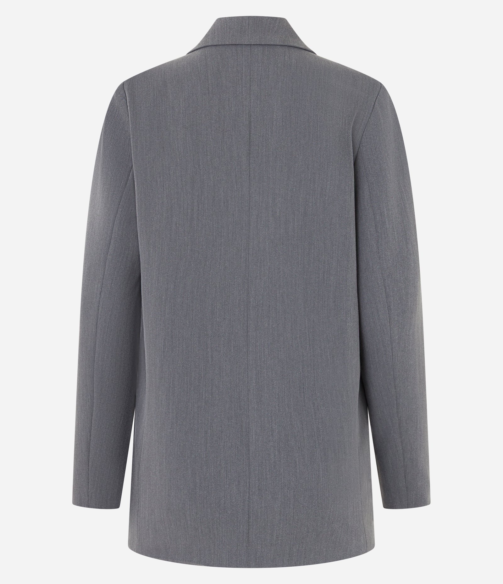 Blazer Alongado em Alfaiataria com Bolsos de Lapelas Cinza 6