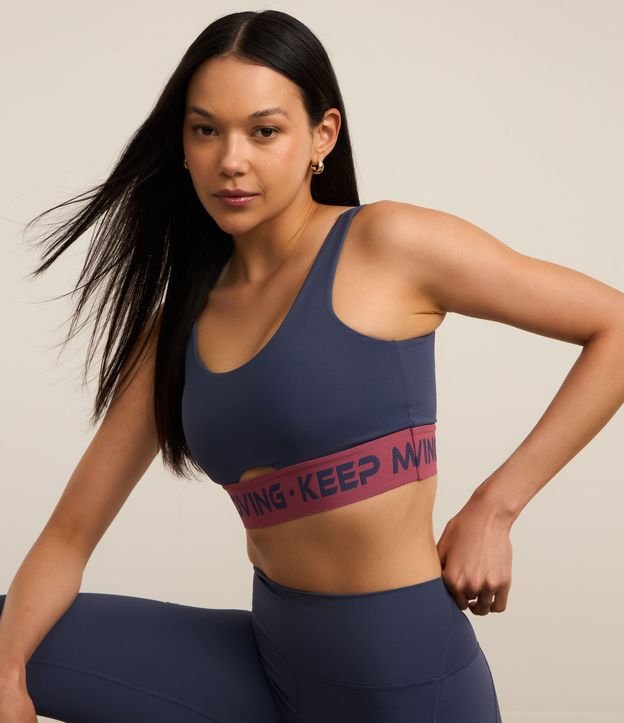 Top Esportivo em Microfibra com Bojo Removível e Elástico Keep Moving