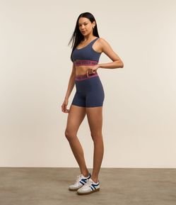 Bermuda Crossfiteira em Microfibra com Cós Elástico Keep Moving