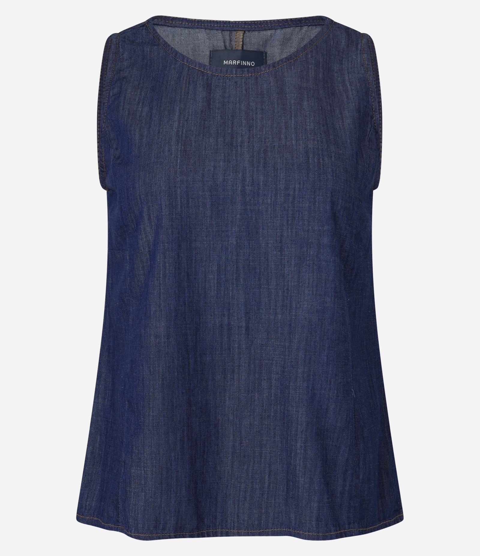 Regata Regular em Jeans Soltinha Azul 5