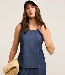 Regata Regular em Jeans Soltinha
