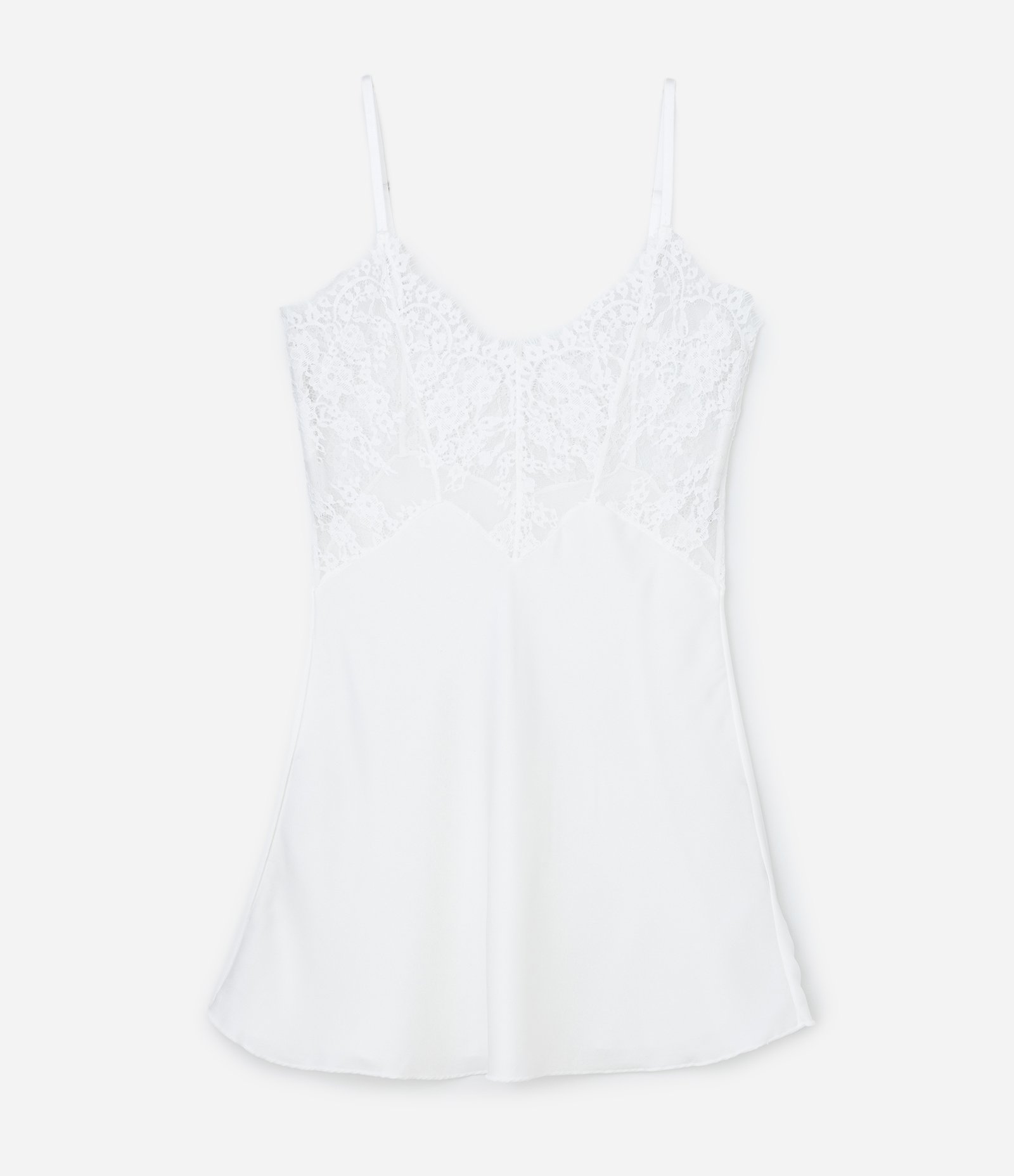 Camisola sem Bojo em Malha com Detalhes em Renda Branco 4