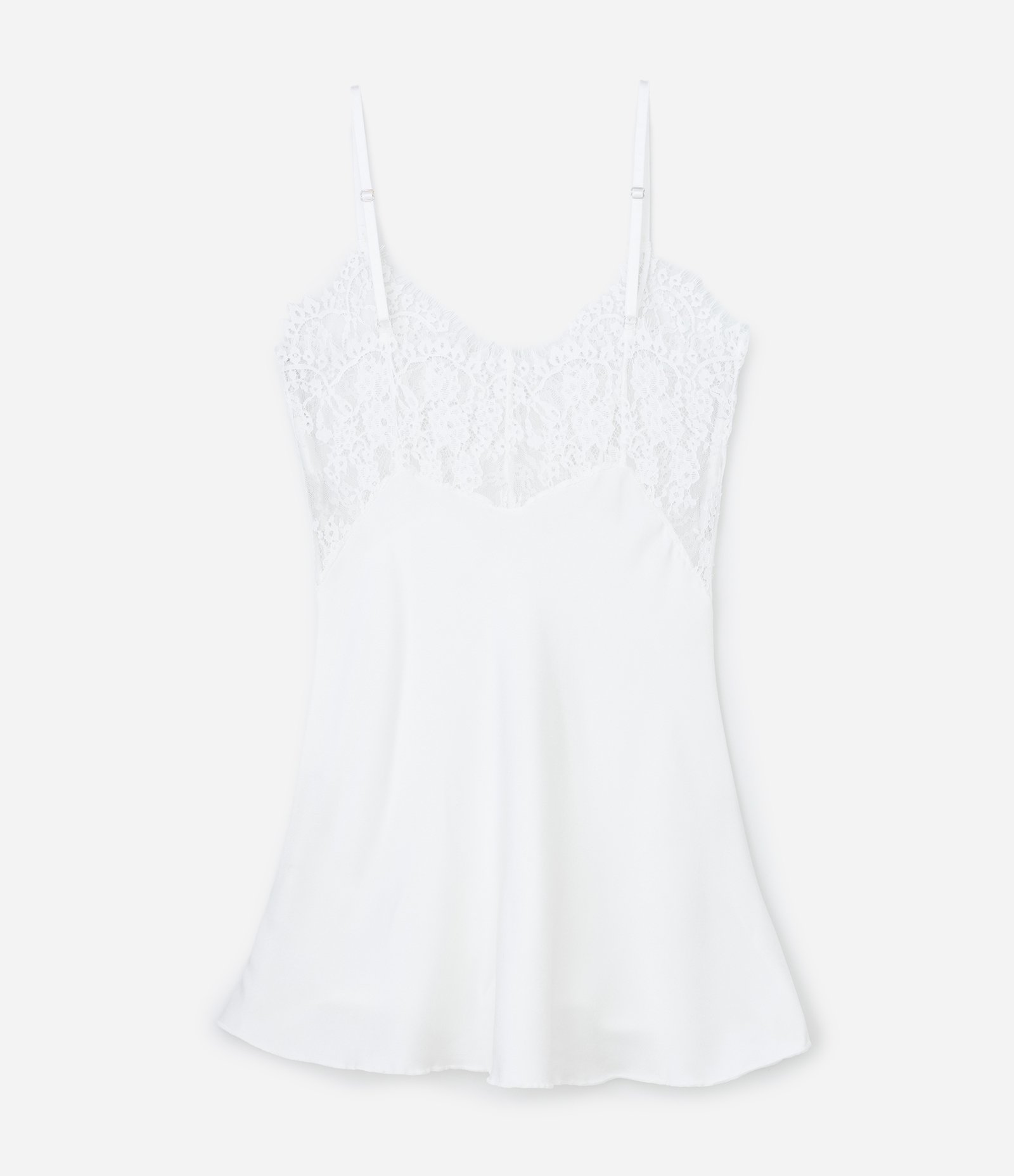 Camisola sem Bojo em Malha com Detalhes em Renda Branco 5