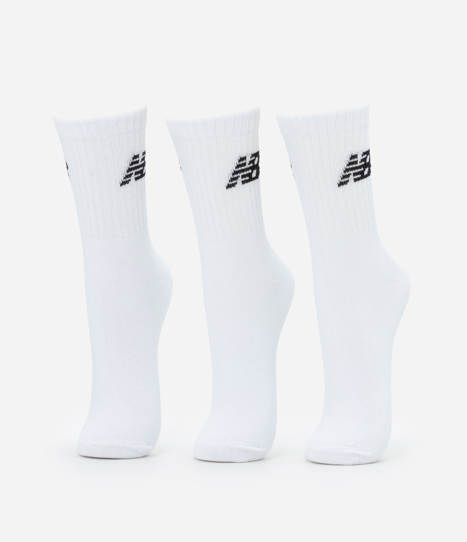 kit 03 Meias Cano Médio em Algodão New Balance Branco 1