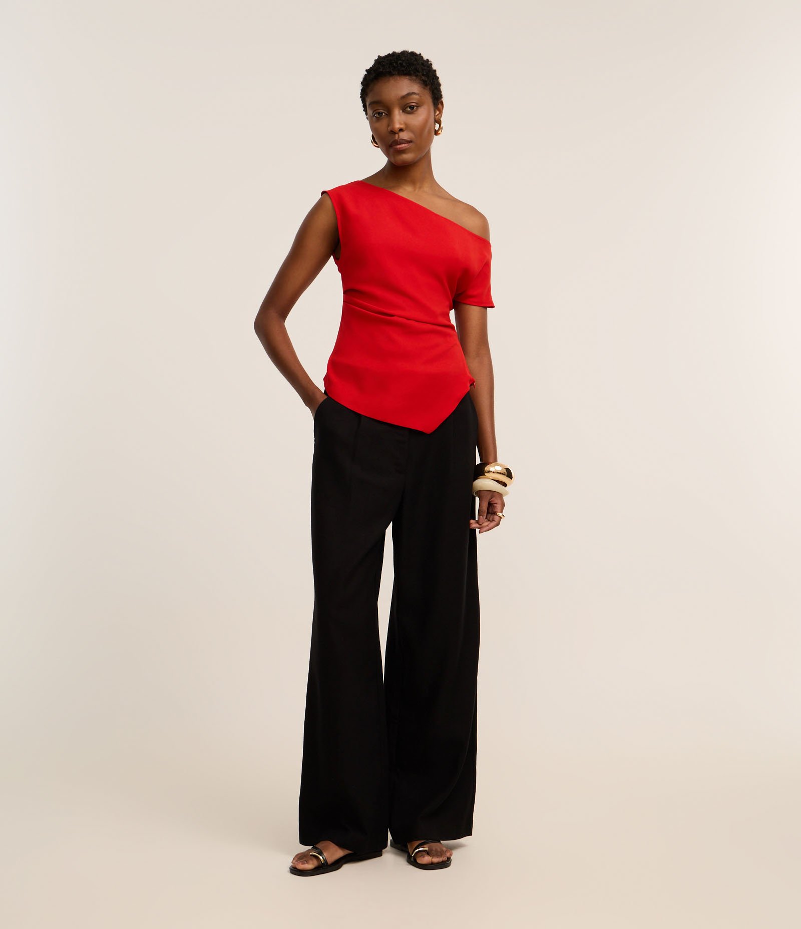 Blusa Alfaiatada com Decote Ombro Só Laranja 2