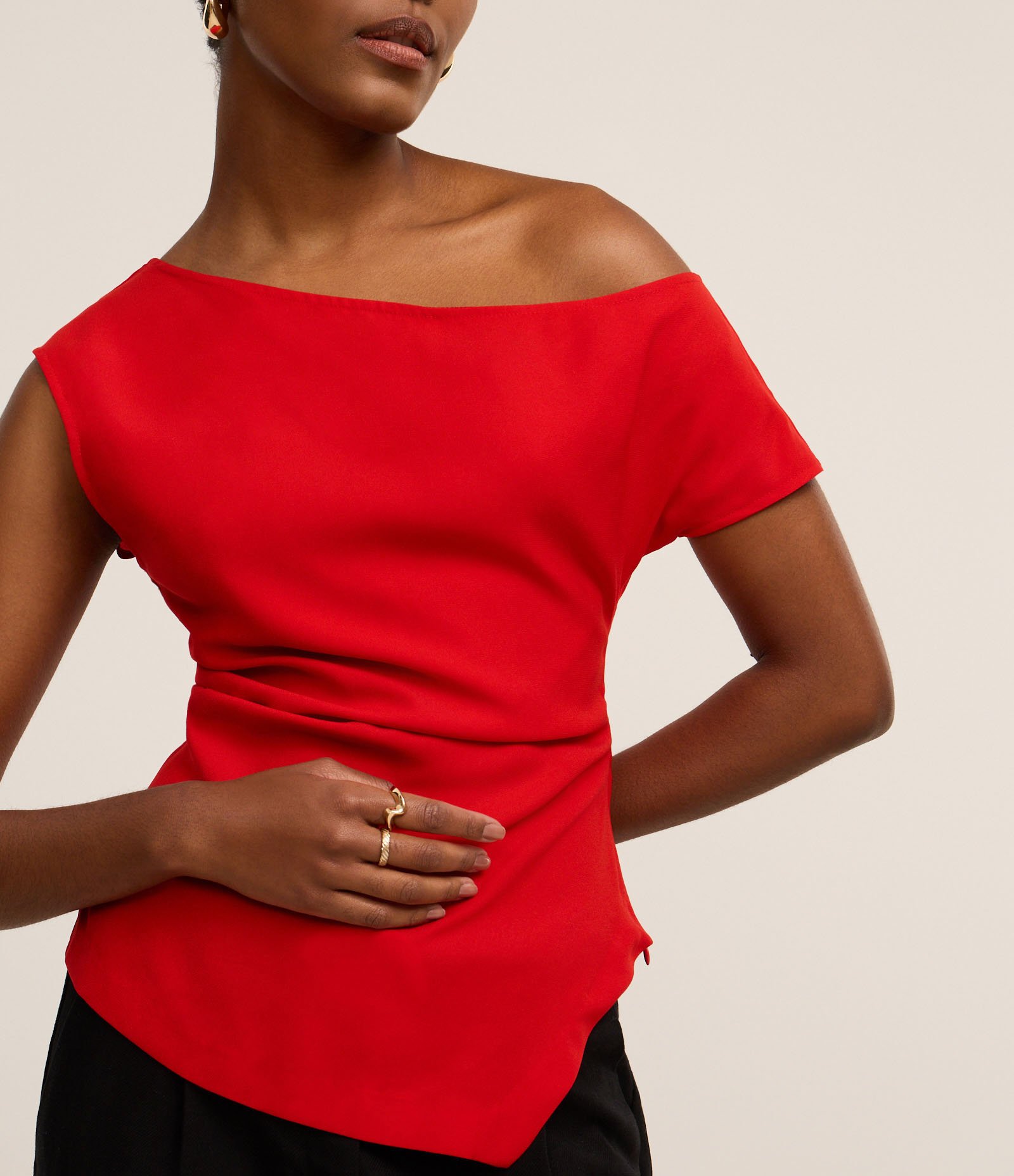 Blusa Alfaiatada com Decote Ombro Só Laranja 3