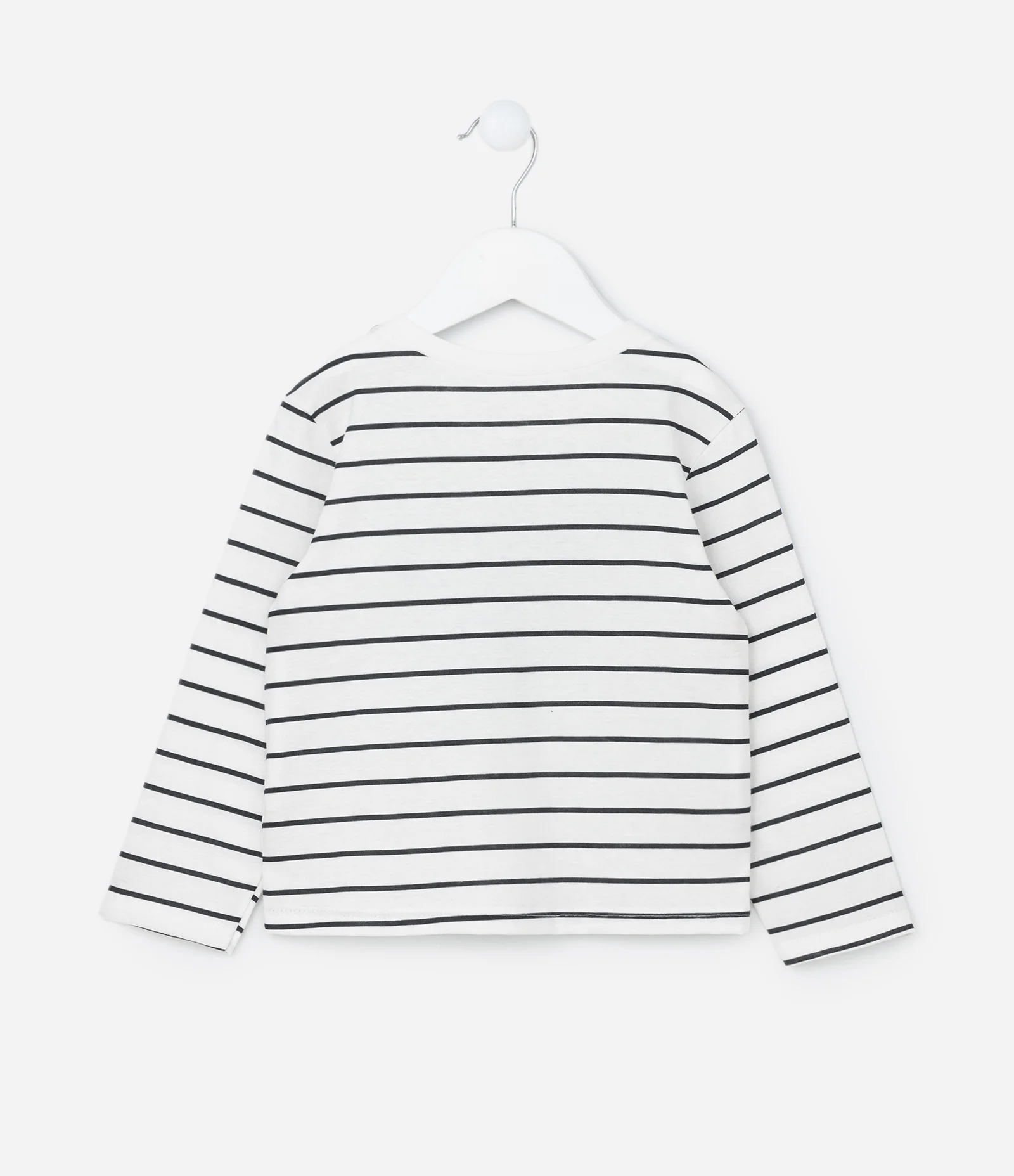 Blusa Infantil com Estampa Listrada e com Ursinha - Tam 1 a 6 Anos Off White 2