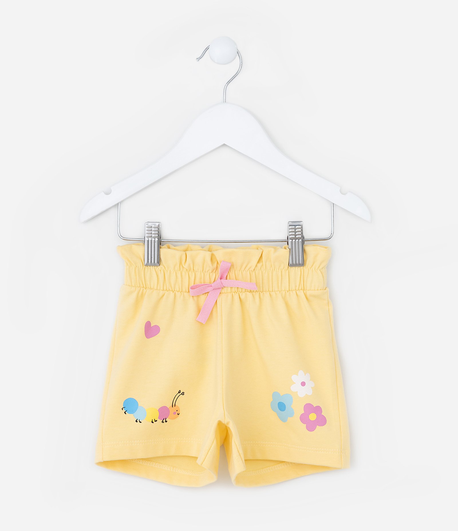Short Clochard Infantil com Estampa Centopéia - Tam 1 a 6 Anos Amarelo 1