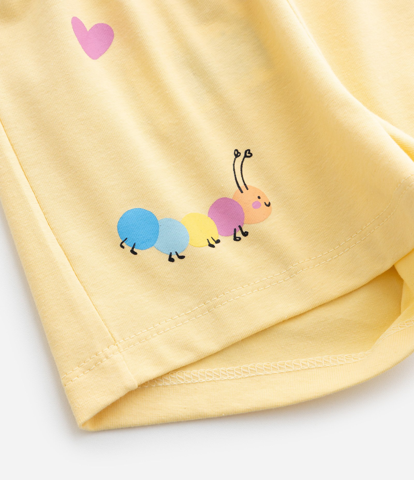 Short Clochard Infantil com Estampa Centopéia - Tam 1 a 6 Anos Amarelo 5