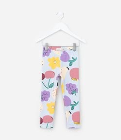 Calça Legging Infantil Quentinha com Estampa Flores - Tam 1 a 6 Anos