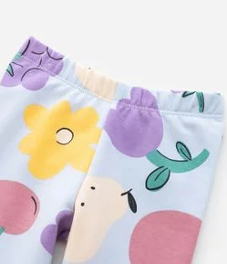 Calça Legging Infantil Quentinha com Estampa Flores - Tam 1 a 6 Anos