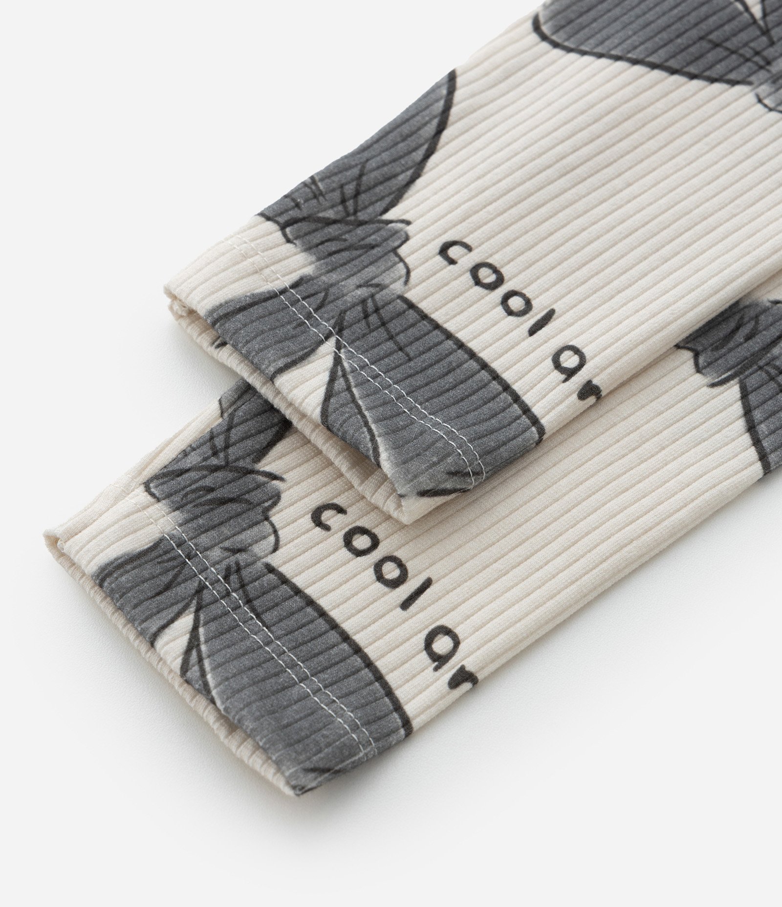 Calça Legging Infantil Canelada com Estampa Laços - Tam 1 a 6 Anos Bege/Cinza 4