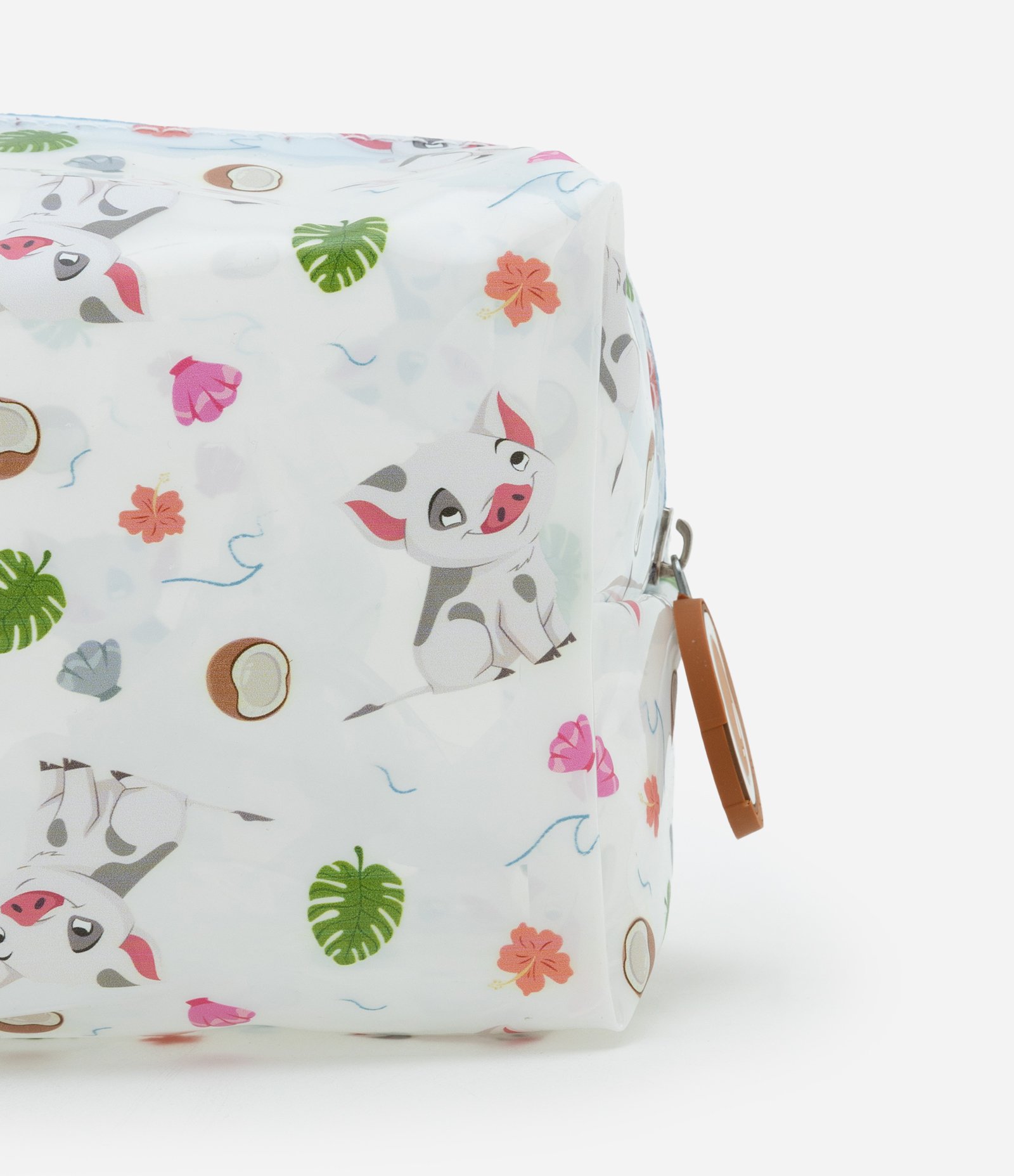 Nécessaire Retangular Média com Estampa de Porquinho Off White/Azul 5