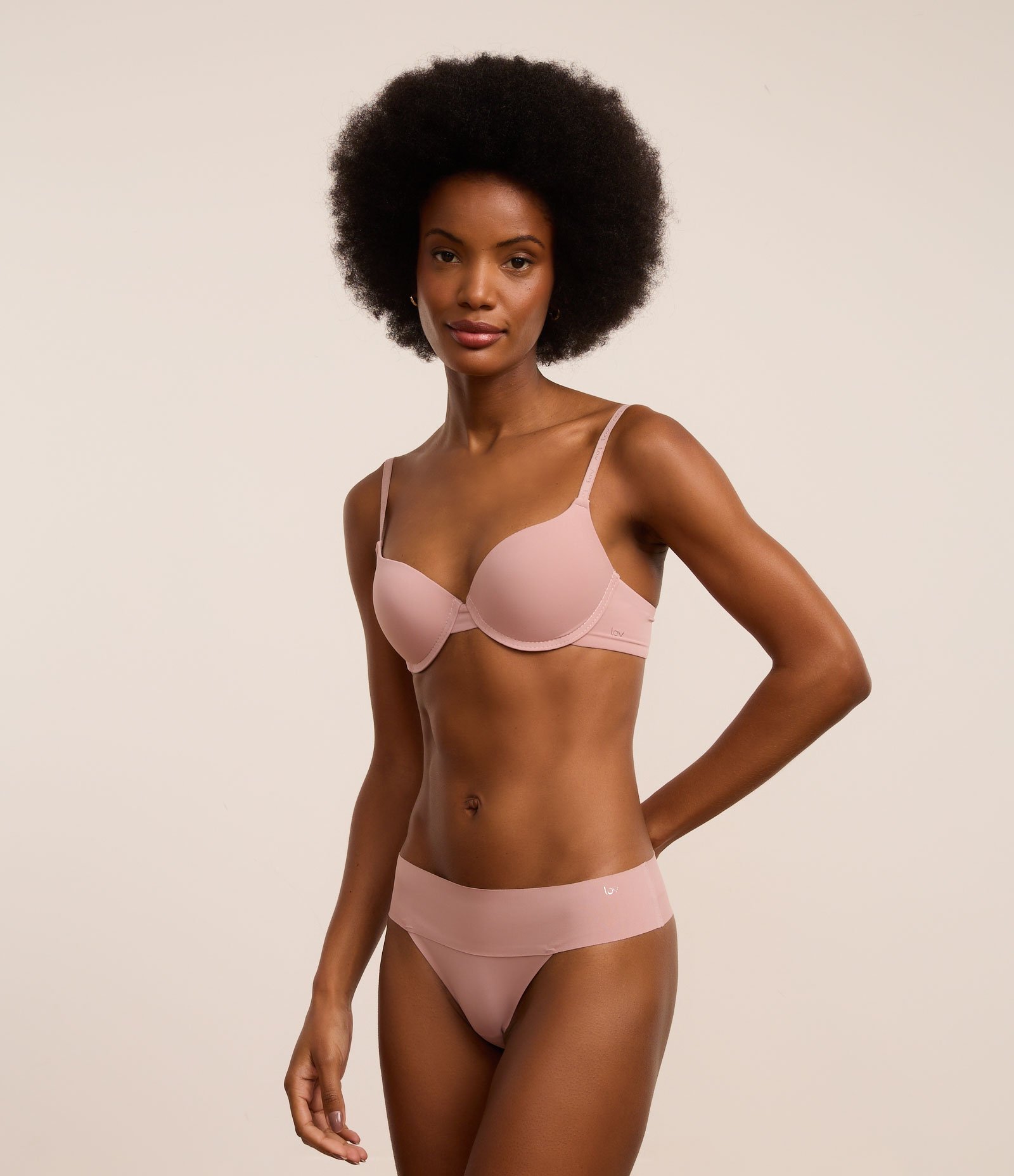 Kit 02 Calcinhas Biquíni Básicas em Microfibra Lilás Neutro/Marrom 4