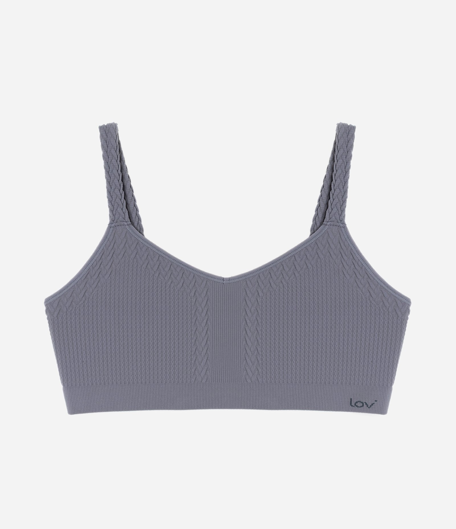 Sutiã Top em Poliamida Sem Bojo e Sem Costura Cinza 5